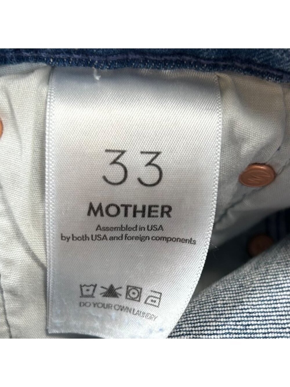Mother The Tomcat Ankle Fray 33 Raw Hem Jean Denim Stretch Designer Casual - Picture 7 of 7